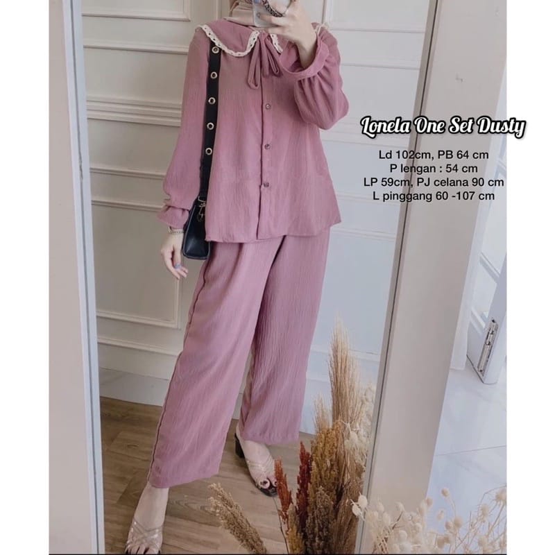 One set Rayon Premium Setelan Piyama Motif Terbaru-Every Dusty Set