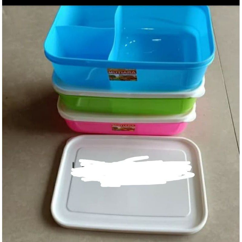 Kotak Makan Plastik KMP LB-900 /Lunch Box Sekat KMP Mutiara Warna