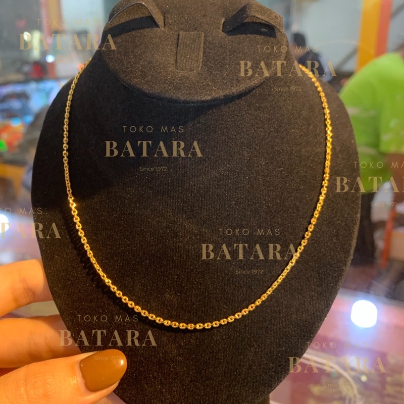 Kalung Gosok Empat Segi Emas Tua Asli Kadar 97% Handmade Custom