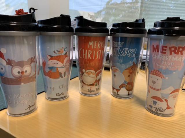 Botol Minum Tumbler Minuman Motif Natal Christmas Gift Hadiah Souvenir
