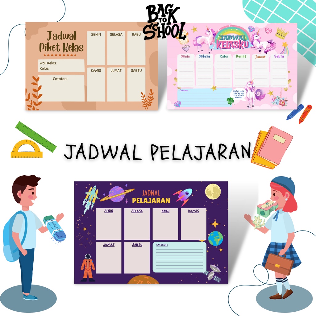 

[Ivory 260g] Poster JADWAL PELAJARAN - JADWAL PIKET KELAS - JADWAL EKSTRAKULIKULER - BEST SELLER - Poster sekolah - weekly planner