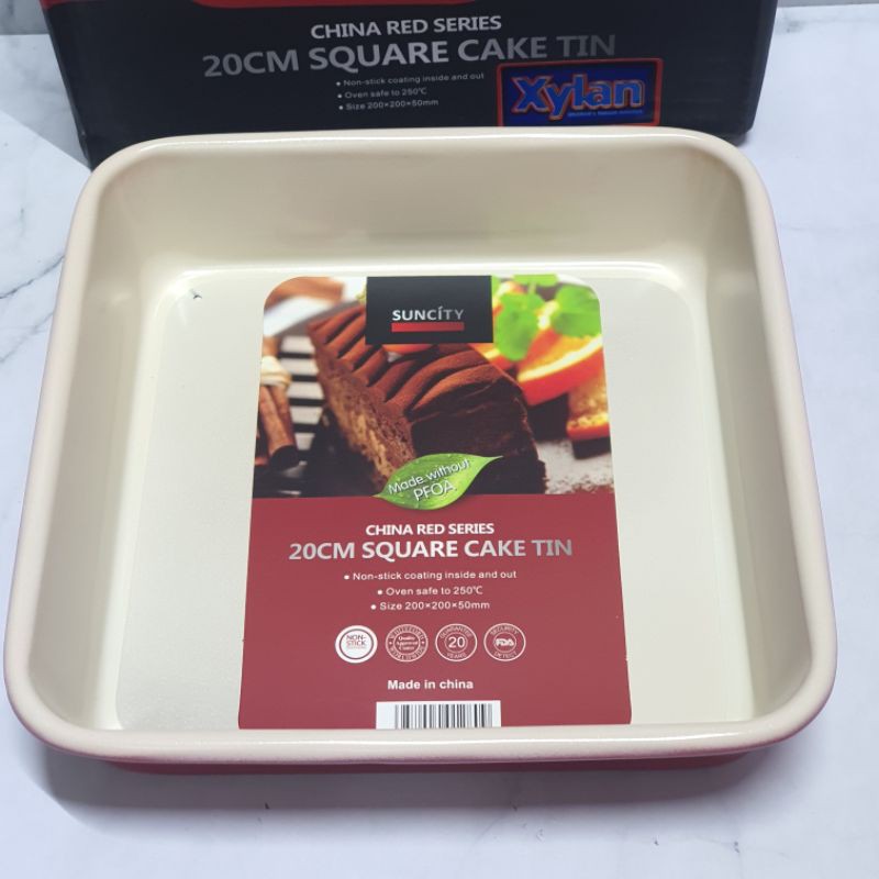 Suncity Red square 20cm Loose base bake pan / baking pan / loyang kue