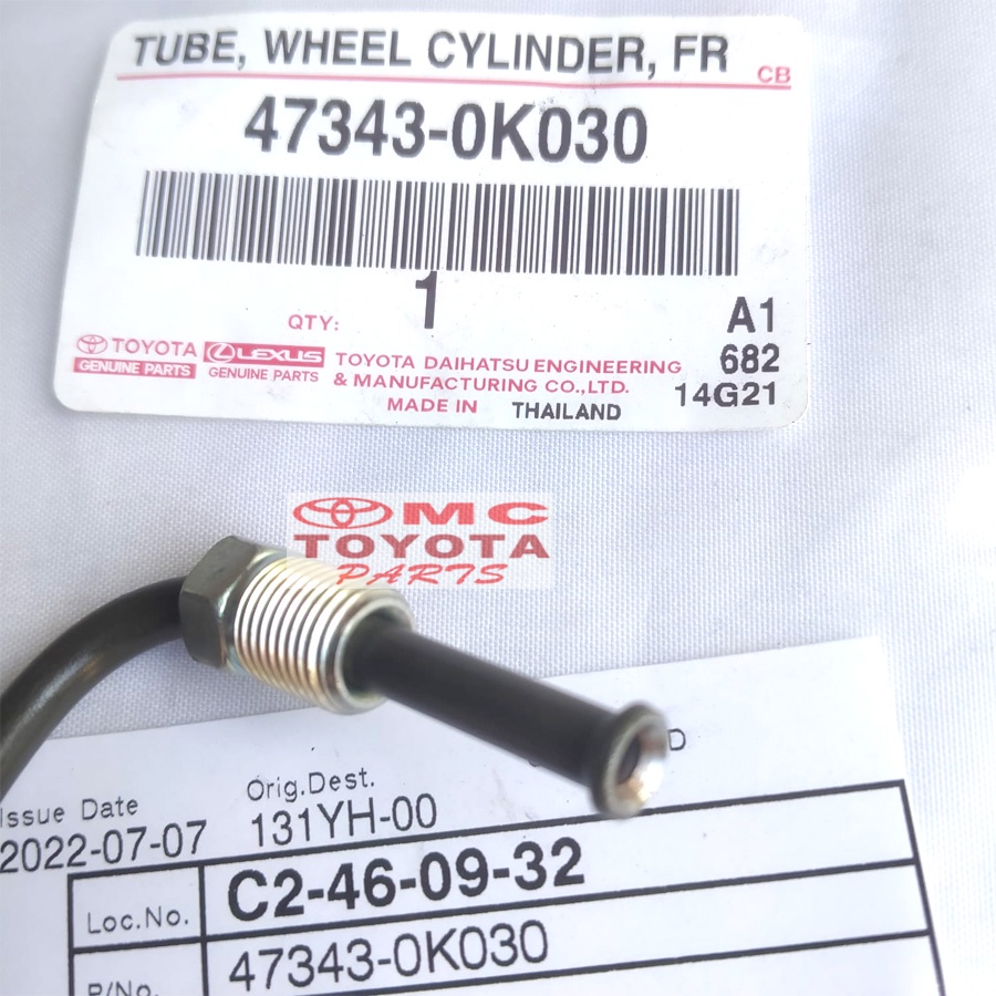 Tube whell Cylinder Selang pipa Depan Kiri Fortuner 47343-0K030