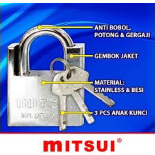 Gembok Baja DELUXE Anti Karat Padlock Gembok Pagar Toko