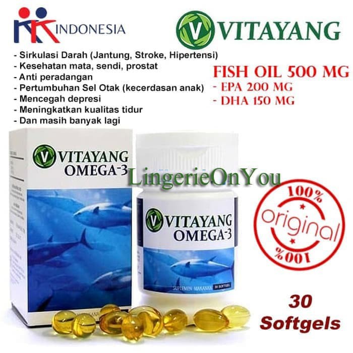 Omega 3 Vitayang Omega 3 Kk Indonesia 1box 30 Softgel Original Indonesia