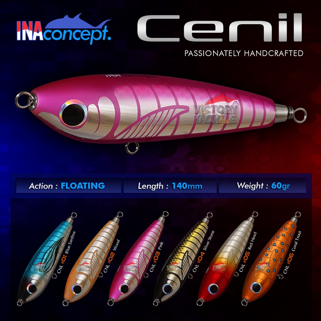 Umpan Pancing Popper STICKBAIT SWIMBAIT INA CONCEPT LURE CENIL FLOATING 140 MM- 60 GRAM