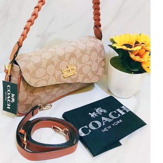 ☑ Tote coach SIGNATURE TAS BAHU WANITA SOULDER BAG TALI KEPANG + Sertifikat ★