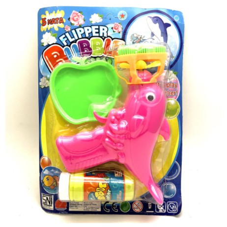 Mainan anak pistol gelembung flipper bubble gun 5 Mata