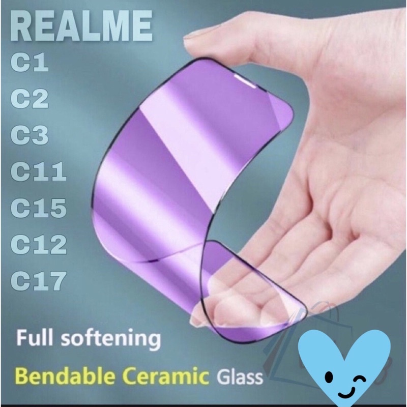 TEMPERED GLASS CERAMIC FILM BLUE LIGHT RAY REALME C1/REAL C2/REAL C3/REAL C11/REAL C12/REAL C15 DLL