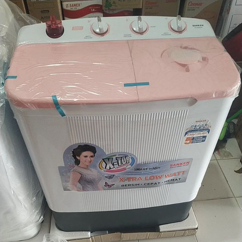 Mesin cuci Sanken 2 Tabung tipe 8660 Garansi Resmi Lampung low Watt khusus Bandar Lampung