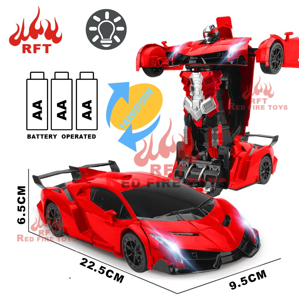  MAINAN  MOBIL  REMOTE  CONTROL ROBOT  TRANSFORM FERRARI VENENO 