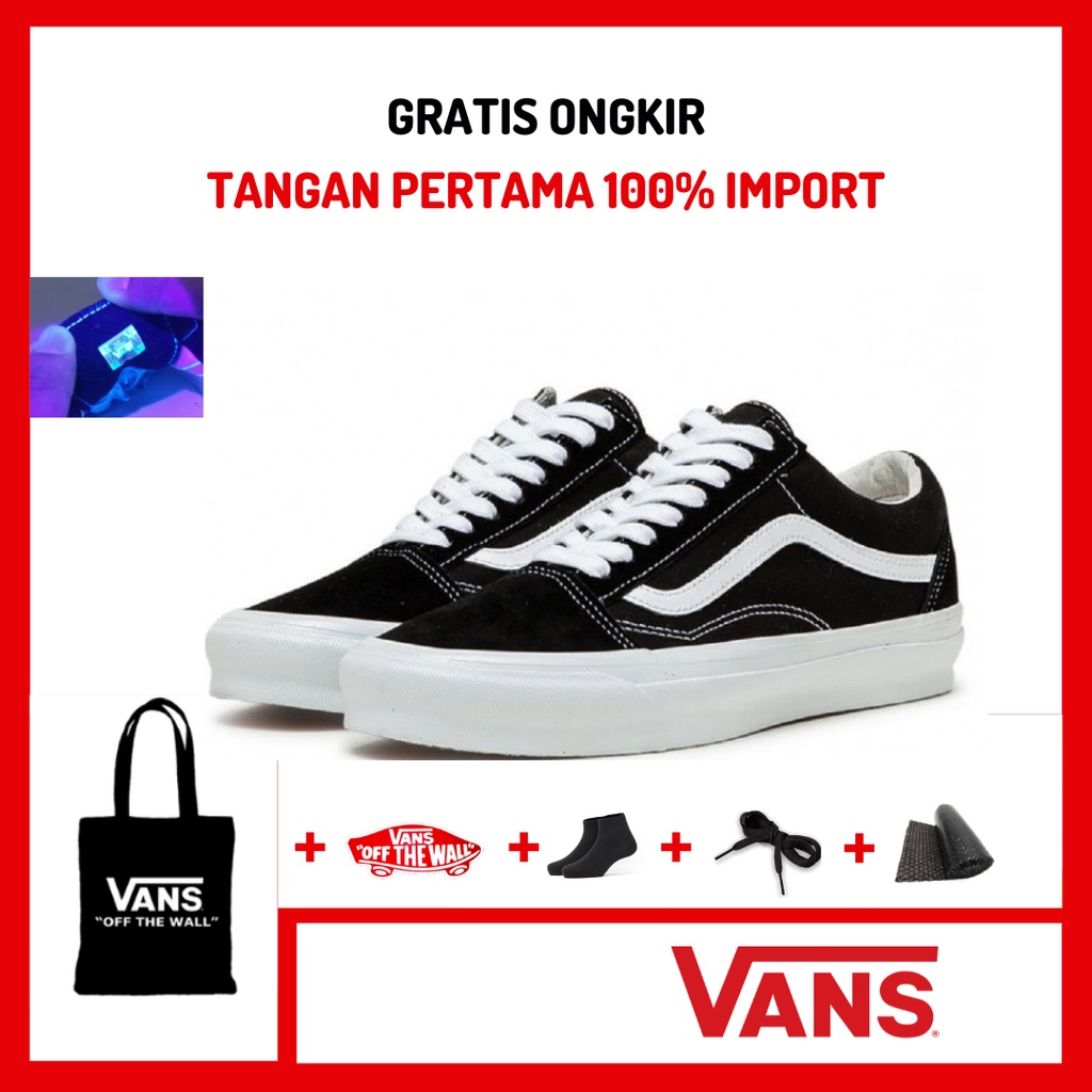 Sepatu Old skool OG Black White / Sepatu Oldskool OG Hitam Putih