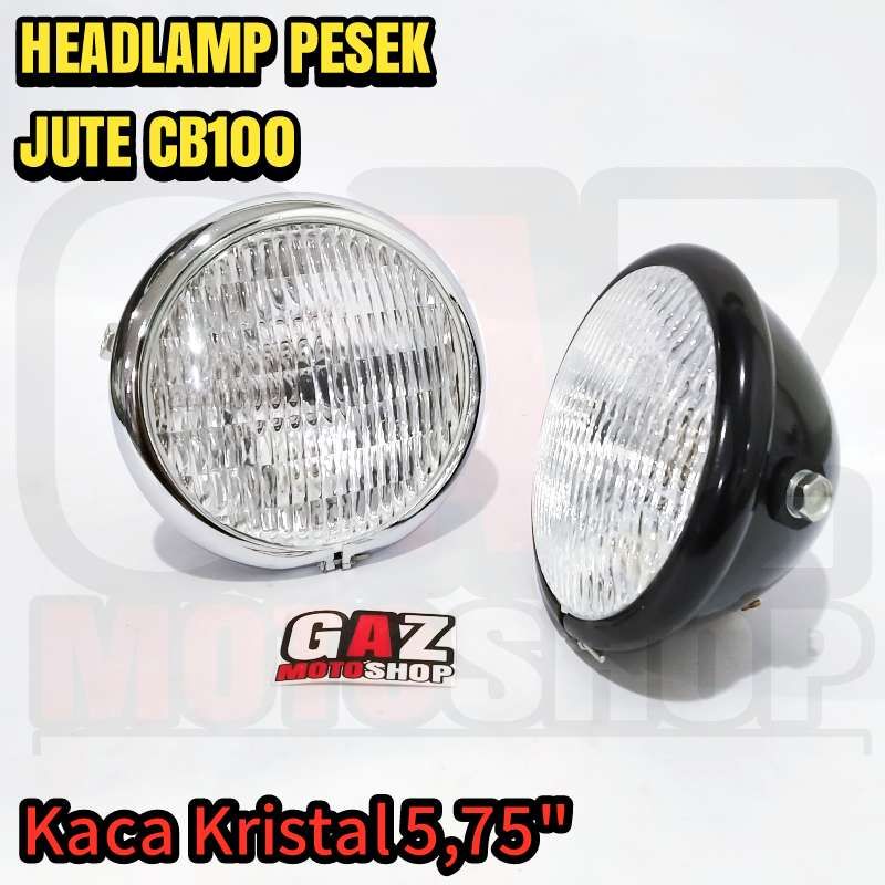 Lampu CB 100 Pesek H4 Headlamp CB Custom Classic Model Kristal