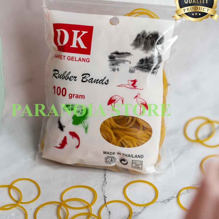 PENJUALAN KEREN KARET GELANG KECIL IMPOR SUPER PENTIL MERK DK 100GR KUNING