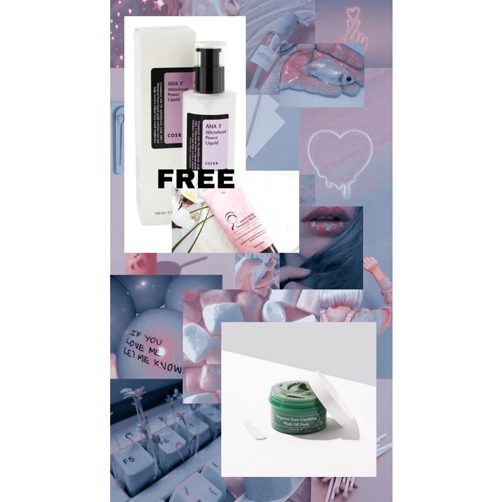 PAKET PRELOVED COSRX AHA 7 WHITEHEAD 100ML - AXIS Y MUGWORT PORE WASH OFF FREE VIVA SLEEPING MASK