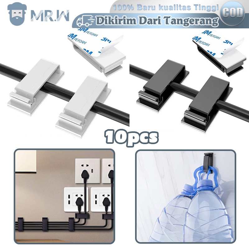 Klip Kabel Tempel 10 pcs Penjepit Kabel Dinding Klip Kabel Dinding