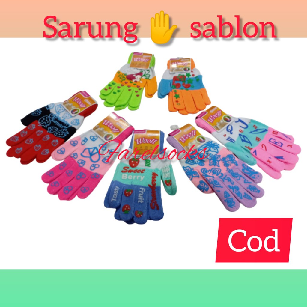 SARUNG TANGAN  SABLON MOTIF/CEWEK