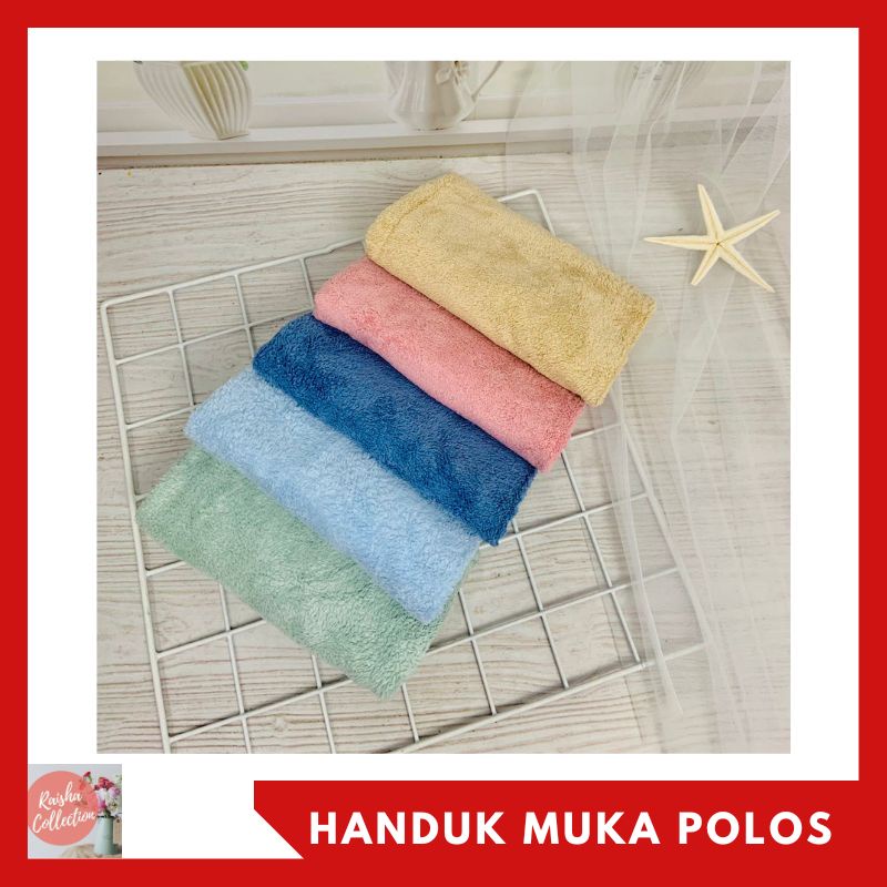 RC Handuk Muka/Handuk Leher/Handuk Sport/Olahraga Salur Polos Ukuran 35x75