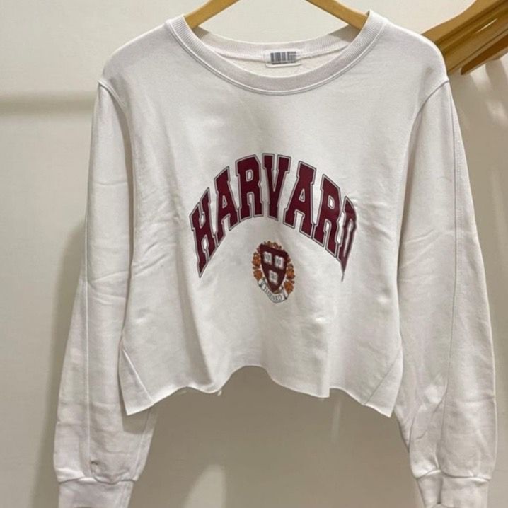 [COD] Sweater Oversize Wanita Harvard Sweater Oversize Crop