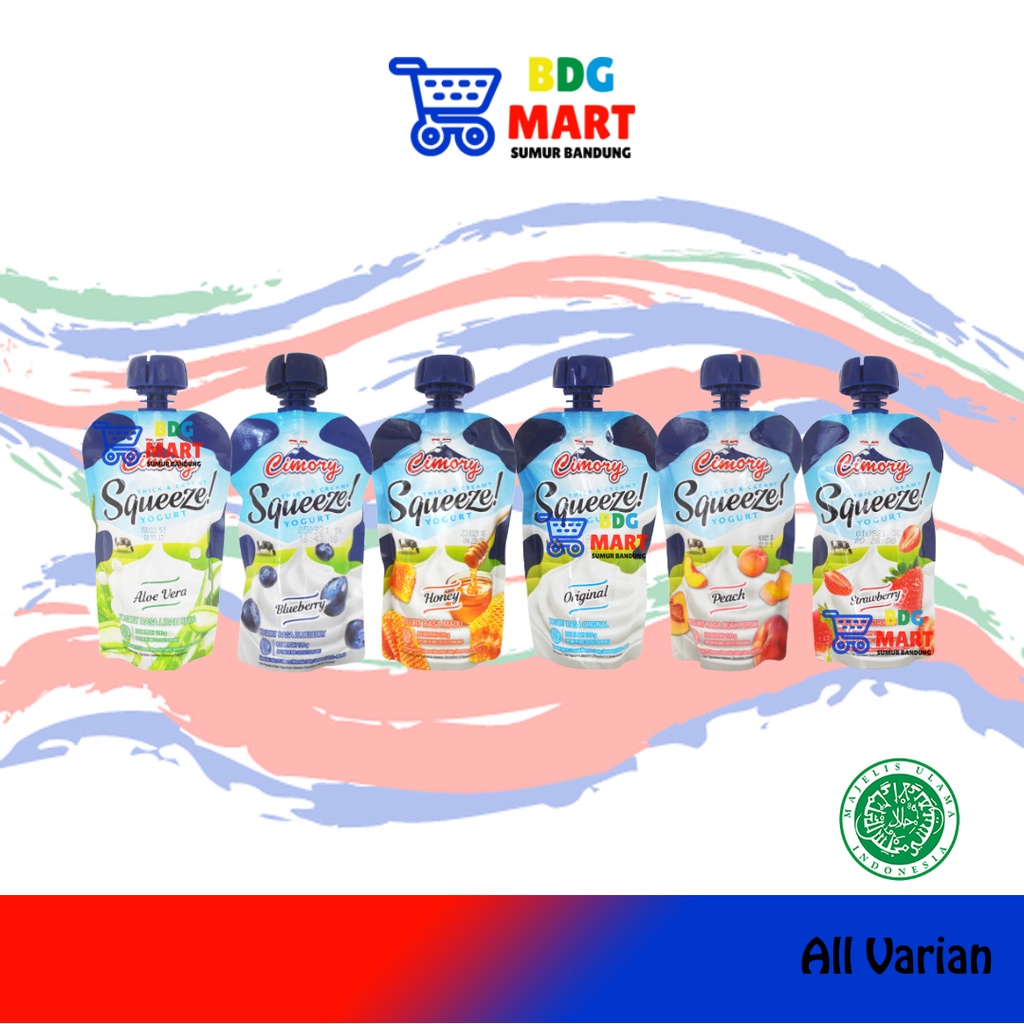 

VARIAN Cimory Squeeze Yogurt Susu Yoghurt Aneka Rasa Kemasan Pouch Halal MUI