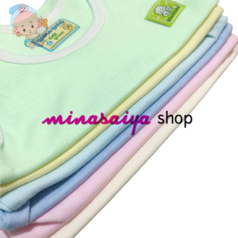 HELLO BABY 3 pcs dan ecer Kaos Bayi SNI Lengan Buntung / Kutung Polos Uk. S - XL