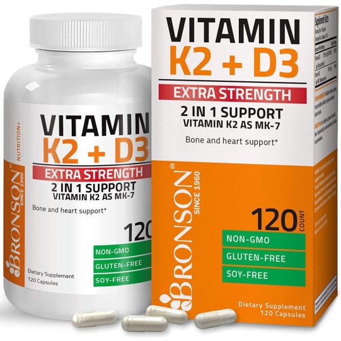 bronson vitamin K2 + D3 5000IU - 90 mcg 120 capsules