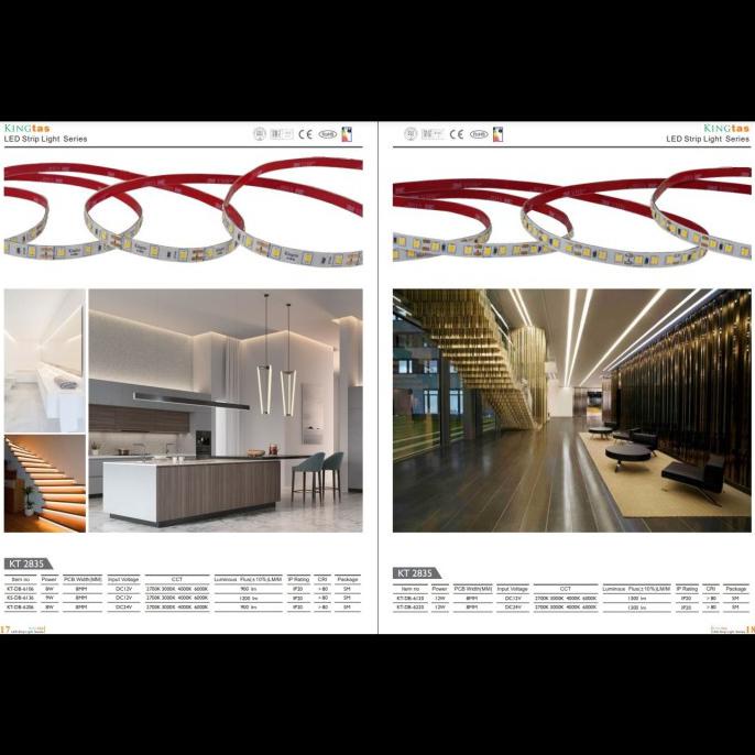 Bergaransi Kingtas Strip Led 2835 60Led Led Strip 12V Dc 2700K 3000K 4000K 6000K - 2700K Promo