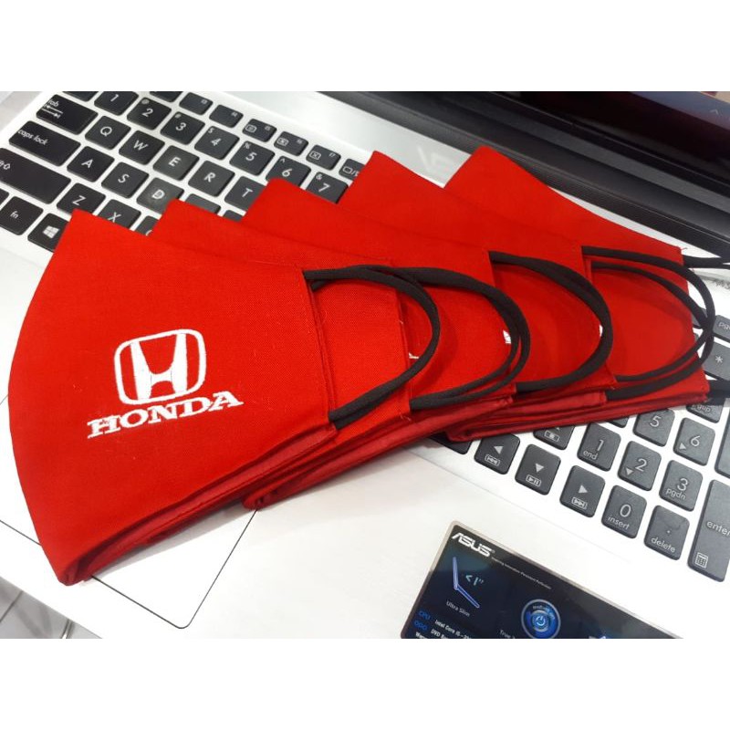 Masker HONDA 3 Lapis Logo Bordir