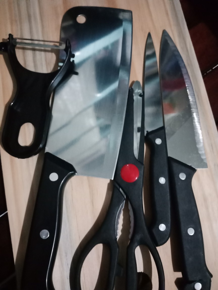 Pisau Set Stainless + Talenan Dapur 6 In 1 / Pisau Dapur Set + Dapur Set Best Quality