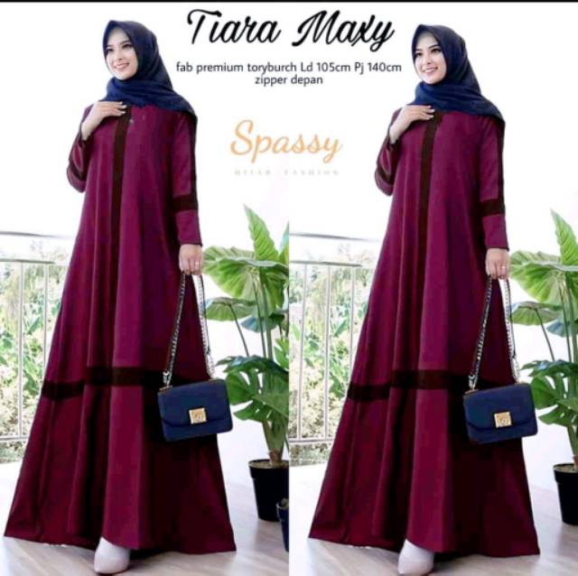 Gamis murah dress murah busana muslim wanita terbaru Tiara maxy bahan moscrepe 1kg muat 2pcsi