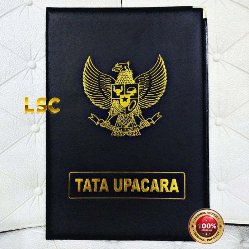 Map upacara satuan, ukuran map +/- 34x24 cm hitam gold foil emboss