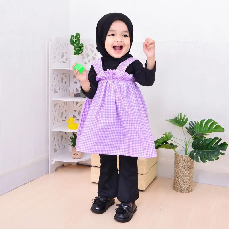 Atasan Tartan Anaya Dress Anak Perempuan / Rok Tartan / Atasan Baby Doll Dress Anak Perempuan Tanktop 2-6 Tahun FREE MASKER