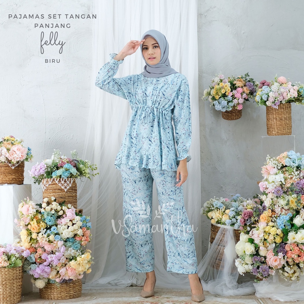 Pajamas Set Rayon Rempel BUSUI | Tangan panjang , Celana panjang