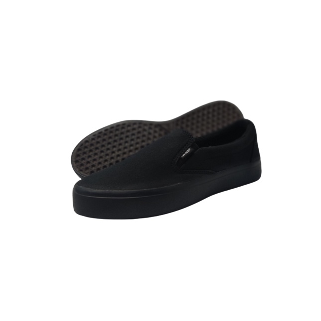 SEPATU SLIP ON  PRIA DAN WANITA 018 HITAM HITAM.SEPATU HITAM POLOS.SEPATU KERJA.SEPATU SANTAI.SEPATU PRIA DAN WANITA.SEPATU SNEAKERS SLIP ON.SEPATU SLIP ON