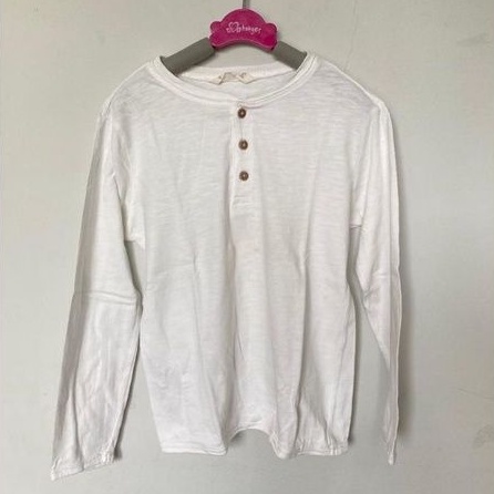 Atasan / Kaos Lengan Panjang Mango Anak Warna Putih / Baju Putih Anak - Preloved