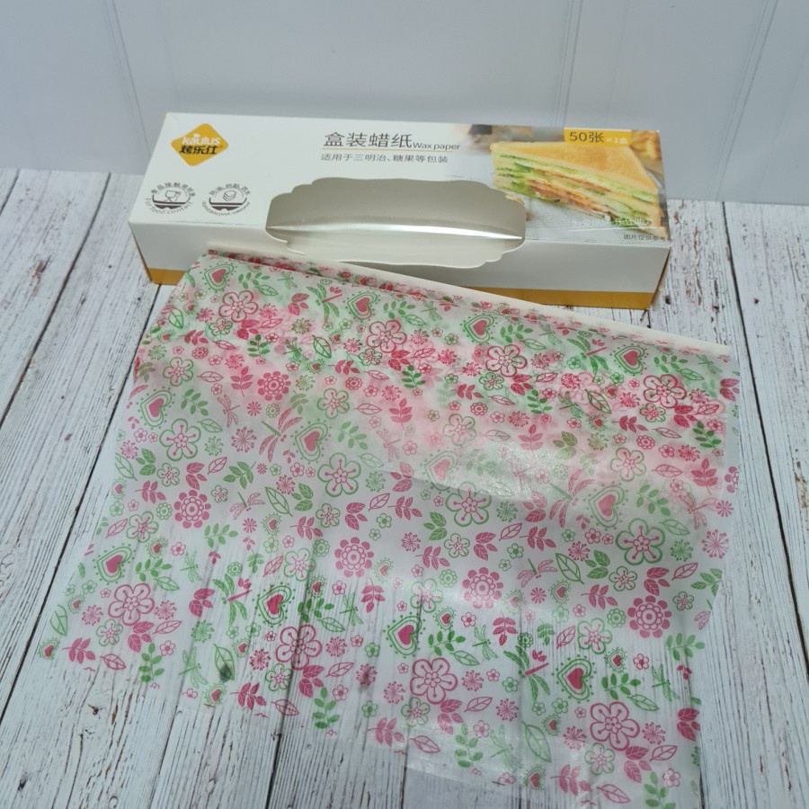Kaulus Wax paper / sandwich paper 50pcs / kertas bungkus burger / kue