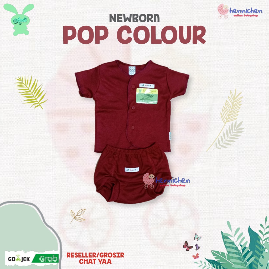 ARUCHI SETELAN POLOS SPESIAL MAROON POP COLOUR SERIES BAJU ANAK UNISEX NB S M L