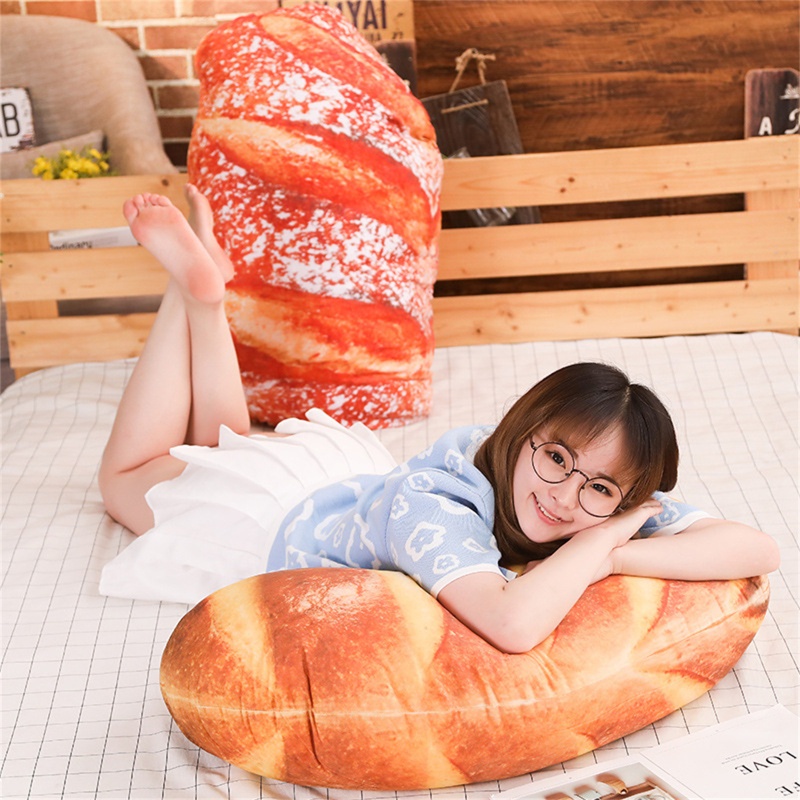 Mary Plush Bread Shape Pillow Vivid Throw Pillow8/16 ''Untuk Dekorasi Meja Emosi Menenangkan Ornamen Mobil Kantor Non Deform