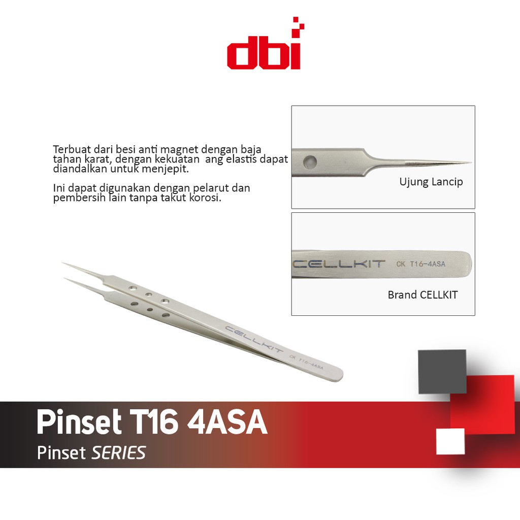 Pinset Lurus Stainless Steel CELLKIT T16 4ASA