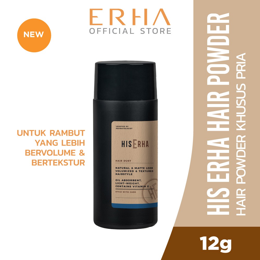HIS ERHA Hair Dust 12g Powder Rambut Shopee Indonesia