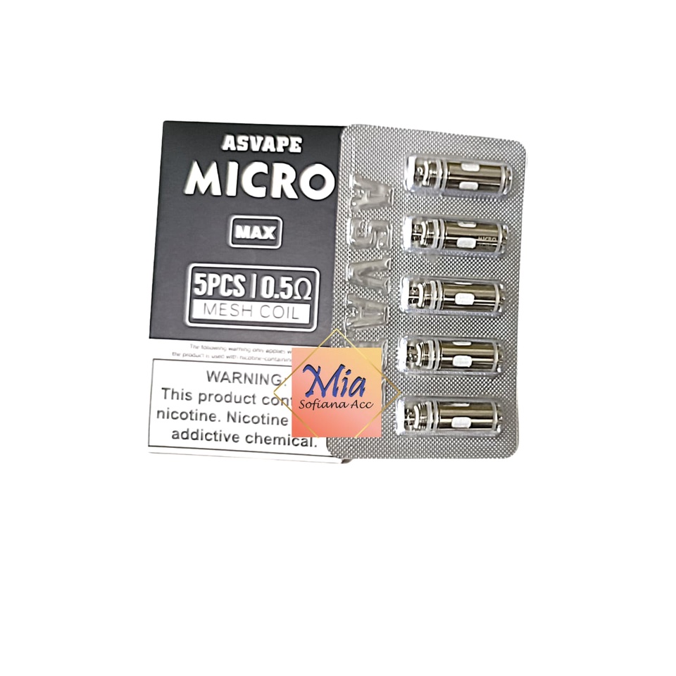 Terbaru Replacement Coils Asvape-Micro 1.0hm/0.50hm Harga 1 Biji Original