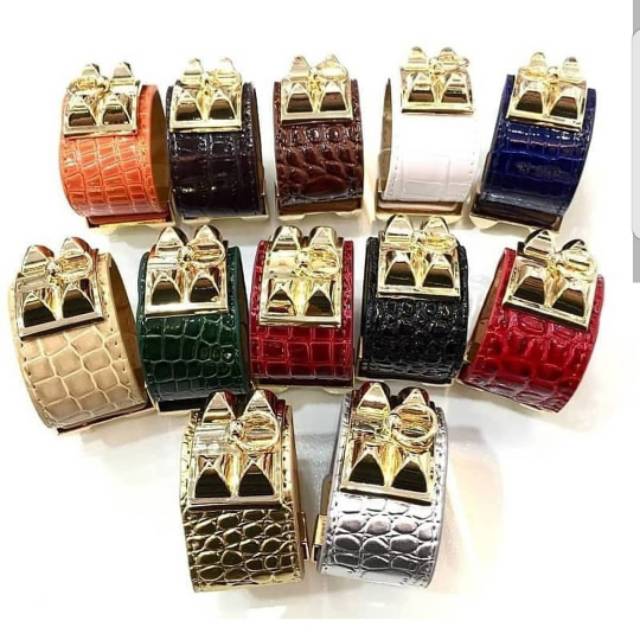 Restok Gelang cdc mendor kulit croco gelang plat gold /gelang fashion import