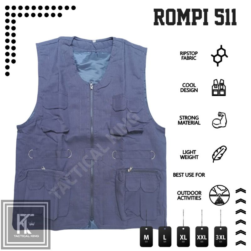 Rompi Motor Vest Pria Anti Angin Dan Air Multifungsi Korea Style Premium Quality