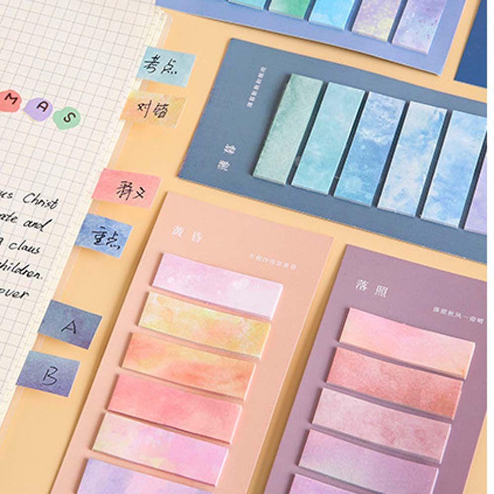 Lanfy Gradient Index Daily Self-Adhesive Notepad Bookmark To Do List Paper Perlengkapan Kantor Sekolah Tangan Akun Notes Memo Pad