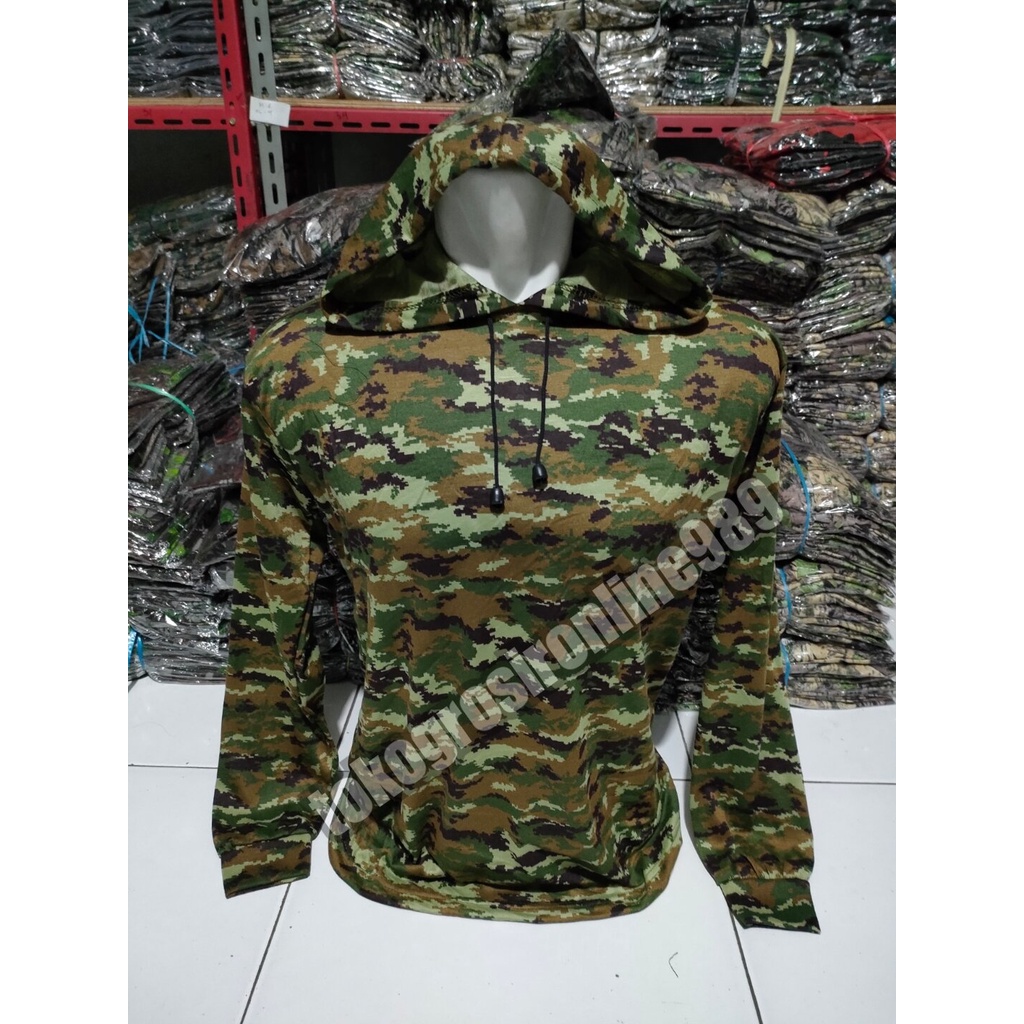 Kaos hoodie motif loreng kostrad