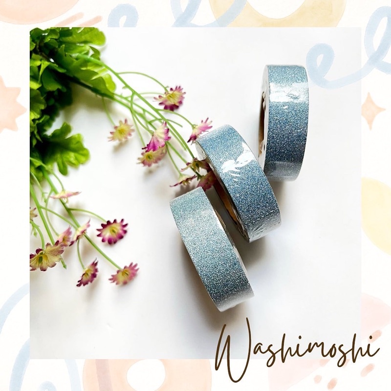 

Washimoshi Masking Washi Tape Glitter Blue