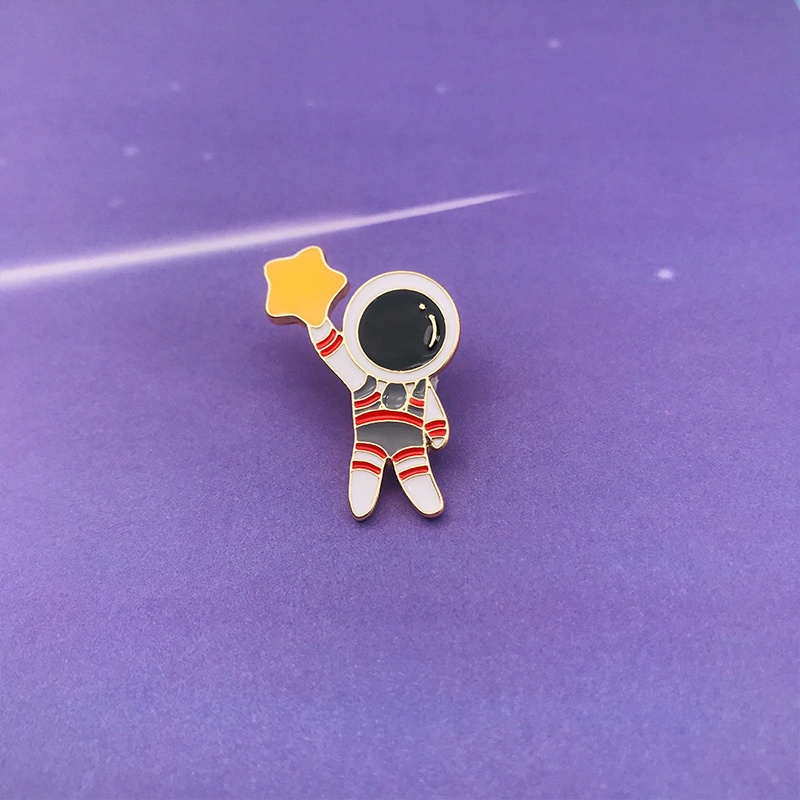 Bros Pin Desain Kartun Astronot Gaya Korea Jepang Untuk Aksesoris