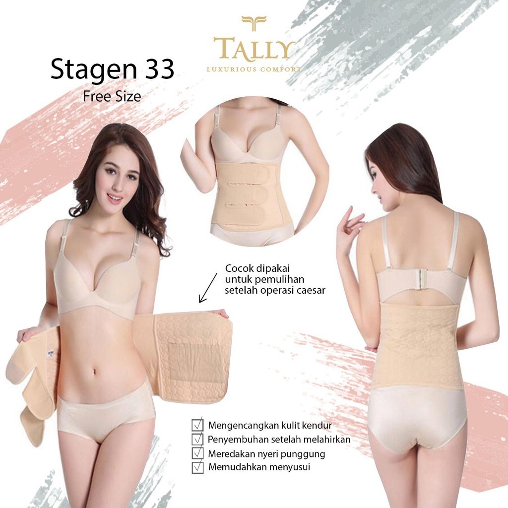 Korset Melahirkan TALLY  33  Stagen Postpartum Velcro sesar Free size stagen gurita ibu Perekat ST