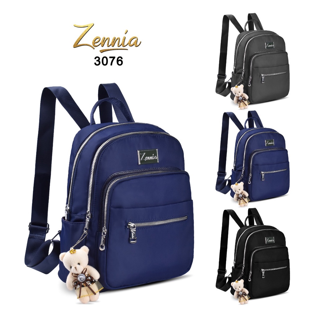 (TSI) Tas Wanita Zennia 3076 Tas Ransel Korea Tas Wanita Punggung Import Kantor Kerja Sekolah Kuliah Outdoor Trendy Fashion Style Travel Casual Backpack Serut Anak Remaja Perempuan Selempang Cewek Bag