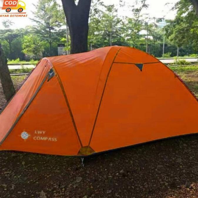 Tenda lwy compass fiber 4-5 orang double layer tenda compas